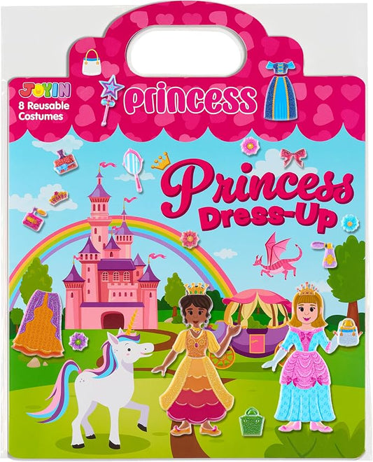 JOYIN Princess Dress-Up Reusable Sticker Book for Toddlers, 3D Sticker Book for Kids 3 4 5, Travel Essentials, Airplane Activity Toys, Crafts Gifts, Birthday Gifts