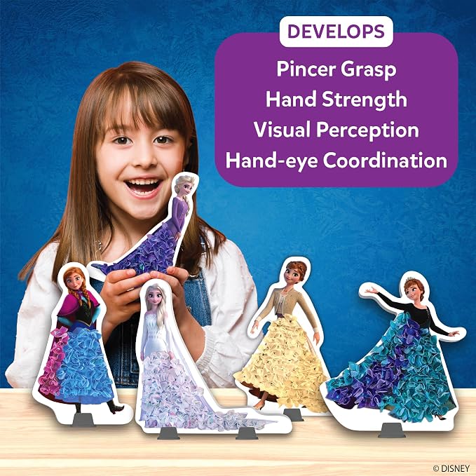 Skillmatics Poke-in Art – Disney Frozen, Wood Craft Kit, Gift for Kids | DIY Mess-Free Fun, Elsa, Anna, Fine Motor Skills, Screen-Free, Travel Activity, Girls & Boys Ages 4, 5, 6, 7, 8, 9