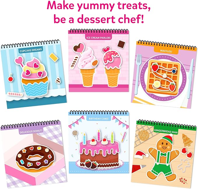 Skillmatics Peelies – Dessert Chef, Reusable Stickers, Gift for Toddlers | 100+ Reusable Stickers, Mess-Free Fun for Preschoolers, Travel Toy, Kids Ages 3, 4, 5, 6, 7