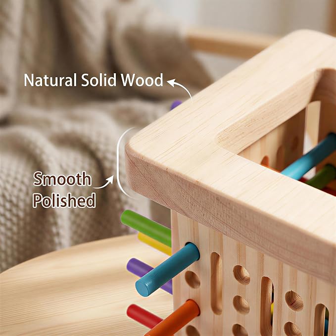 Wooden Stick Pulling Game Fine Motor Skill Strategy Board Games | STEM Logic Brain Teaser Hand Eye Coordination Focus Training Autism ADHD Sensory Therapy Family Party Activity Color Sorting