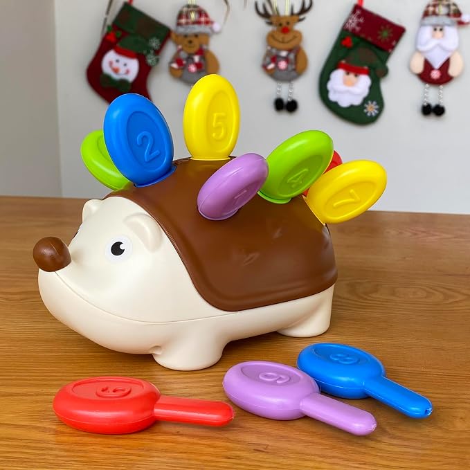 Educational toys for 1 Year Old, Hedgehog toys - Toddler Learning Toys, Color recognition toys, Fine Motor and Sensory Toys for Kids 18+ Months, Car travel toys, Children's birthday gifts, Christmas.