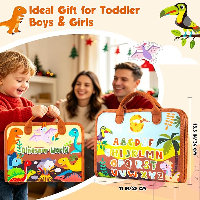 Busy Board Montessori Toys for 2 Year Old Boy Girl Birthday Gift Busy Book | Educational Learning Sensory Busy Book for Toddlers, Activity Books for Toddlers, Ages 2-4 Airplane Car Travel Toys