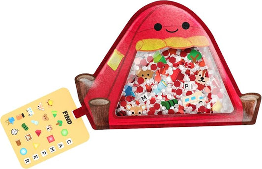 Vango BIZYBOO - The Original Seek & Find Plush - Hidden Object Search Problem Solving Educational Matching Game for Kids 2 and Up (Smores)