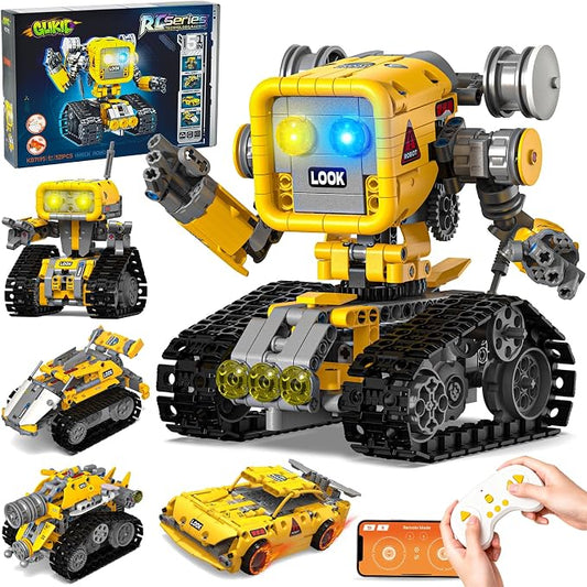 5-in-1 STEM Robot Building Kit, APP & Remote Control Robotics Kit | Build & Rebuild 5 Models with One Kit, Control with App or Remote, STEM Engineering Play, Birthday Gift for Kids Ages 8+