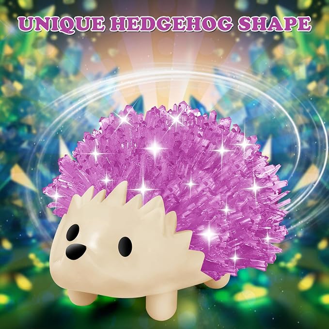 sdaymol Crystal Growing Kit for Kids - 4 Colors Hedgehog to Grow Fast in (24H),Science Experiments Learning & Educational Toys,Science Kits for Kids Age 8-12 STEM Project Gifts for Boys & Girls 6+