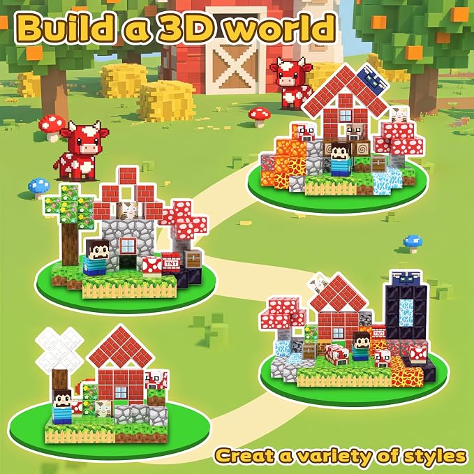 Magnetic Blocks, 208PCS Toys Building Cube Birthday Gifts for Kids | Magnetic Cubes, 0.8 inches Building Blocks, STEM Construction Toys Christmas Birthday Gifts for Kids Boys Girls