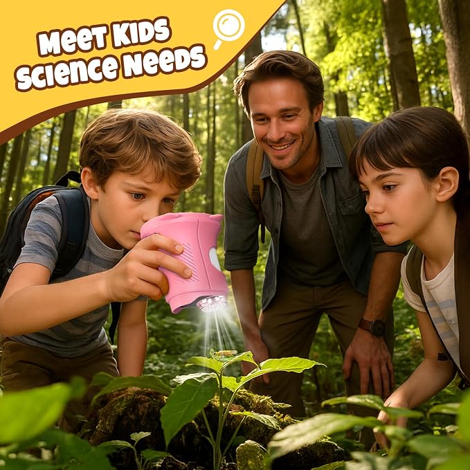 Handheld Digital Mini Microscope for Kids: 1000X 4K 2.4" Microscopes Toys | Portable Pocket STEM Electronic Learning Educational Science Kit 8-12 Birthday Gift 4 5 6 7 Year Old Boy Girl
