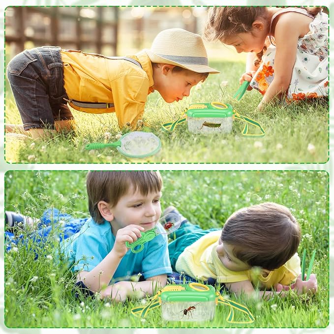 Halloscume 6 Sets Bug Catcher for Kids Insect Catching Kit, Green