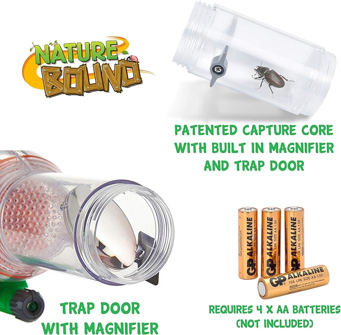 Nature Bound Bug Catcher Vacuum with Light Up Critter Habitat Case, Eco-Friendly Outdoor Toys for Kids, Includes Vacuum and Cage, Bug Vacuum for Kids Toy, Bug Catcher Vacuum