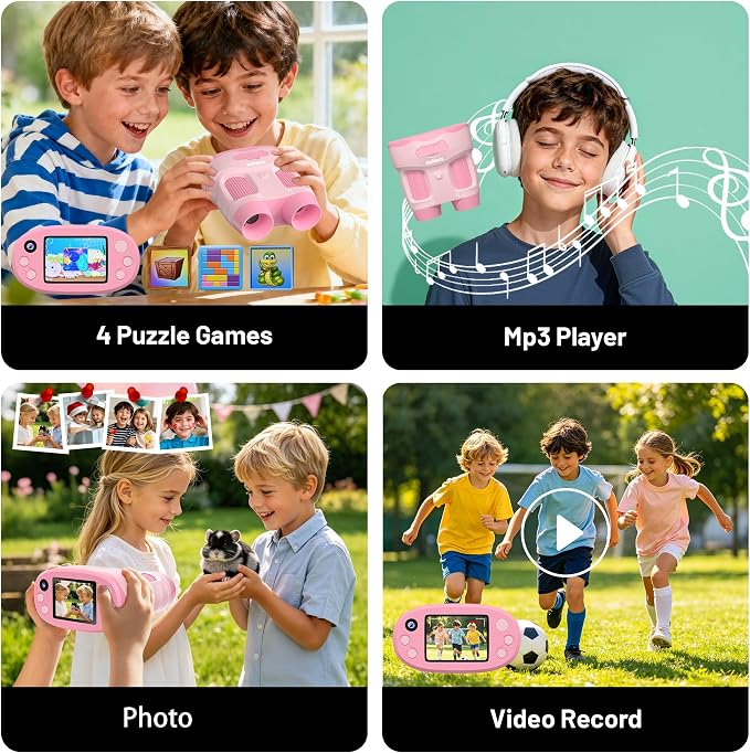 1000X Microscope for Kids, 2.0" Screen STEM Toys with 32GB Card | 1000X Magnification, 2.0" screen, Rechargeable 3-in-1 Kids Microscope with 32GB Card, Portable STEM Educational Science Toy