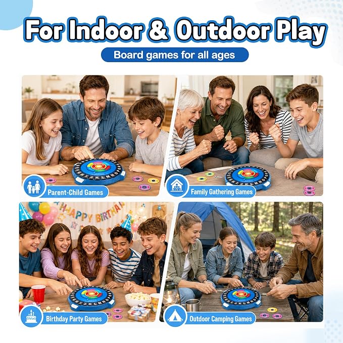 Word Game Family Board Games,3 Modes,180 Topics, Fast-Paced Letter Game | Light-Sensing Fast 26-Letter Race Game with Timer for Kids & Adults, 2-6 Players, Perfect for Party, Game Night, Camping