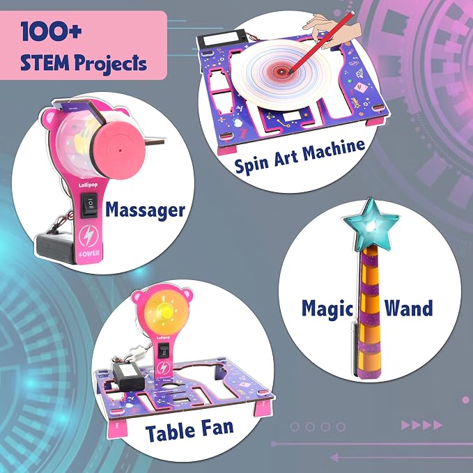 Butterfly EduFields 100+ Girls Engineering Science Kit for Kids Age 8-12 | 100+ STEM Projects & Science Experiments | Educational Learning Toy | Birthday Gifts for 8 9 10 11 12 Year Old Girls