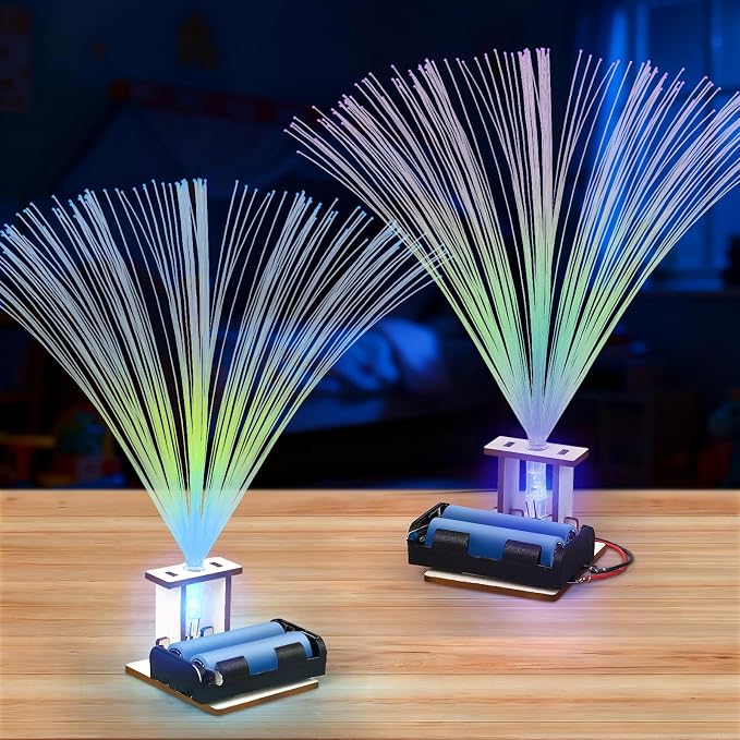 6 Set STEM Science Kits for Kids Age 6-8 8-12, Fiber Optic Light Craft Kits | Science Experiments for Classroom Activities, STEM Toys for Boys Girls 8-13 Year Old Gift, Building Electric Circuit Project