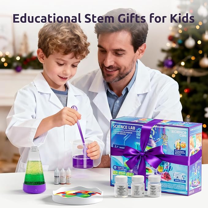 Science Can Science Kits for Kids Age 8-12, 50+ Science Experiments Sets | STEM Learning Toys, Unique Chemistry Lab, Safety Goggle, Illustrated Manual, Birthday Gifts for 8 9 10+ Year Old Girls Boys