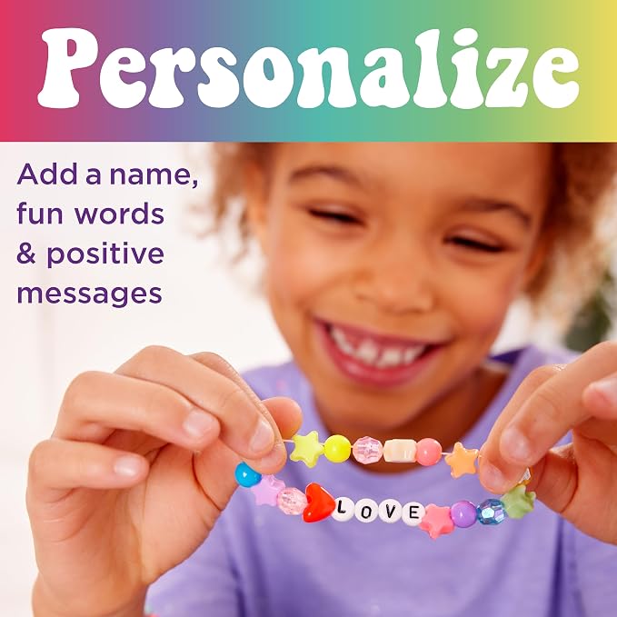 Creativity for Kids Rainbow Bead Jar Jewelry Making Kit: Makes 40+ Friendship Bracelets, DIY Crafts for Girls, Great Summer Activities for Kids (Ages 6+)