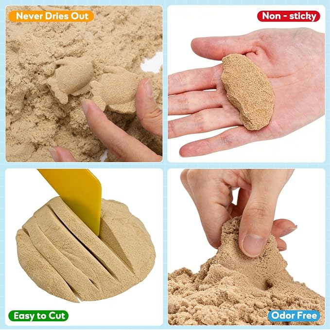 FURWEY Play Sand,2.88lbs Natural Brown Sensory Sand,Kids Shaping Molding