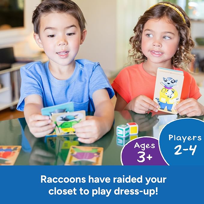 Educational Insights Raccoon Rumpus - Color Matching Game for Kids, 2-in-1 Memory Matching Games for Toddlers 3-5, Skill-Building Preschool Games, Early Learning Color Board Game, Boys & Girls Ages 3+
