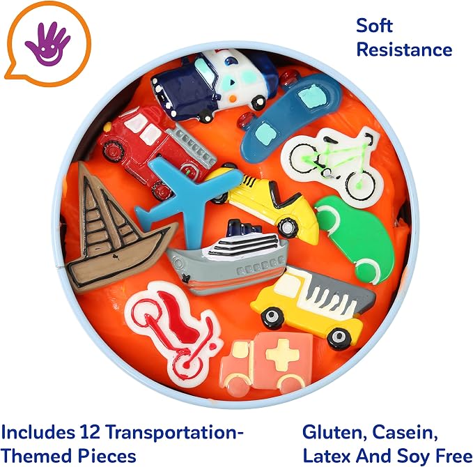 Fun & Function The Original Discovery Putty - Therapy Putty for Kids w/Hidden Transportation Pieces - Transportation Station Set for Kids with Special Needs