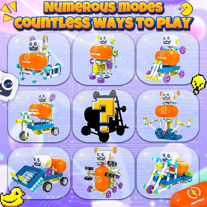 SMILESSKIDDO 120-in-1 Science Robot Kit STEM Learning & Education Toy | 120+ Experiments, Build a Robot, Step-by-Step Guide, Educational Gift for Boys & Girls, STEM Learning, Ages 5+