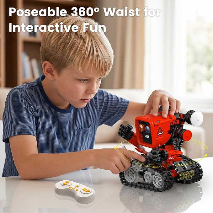 5 in 1 Robot Building Kit, STEM APP & Remote Control Robotics | Ages 8-12, Build Robot, Car & Mechanical Models, Birthday Gift for Boys Girls