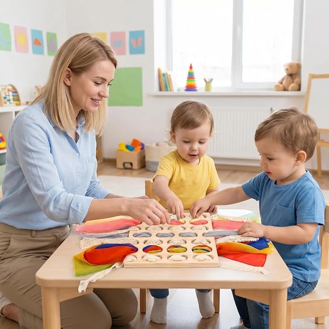 Eray Montessori Wooden Busy Board, Lacing & Weaving Fine Motor Toy for Kids | OPEN-ENDED LACING & WEAVING