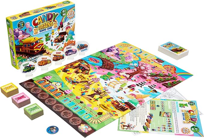Candy Trains Cooperative Board Game for Kids Ages 4+, A Sweet Adventure | Build sweet tracks and work together to deliver the candy. Easy to learn, cooperative fun, perfect for family game night.