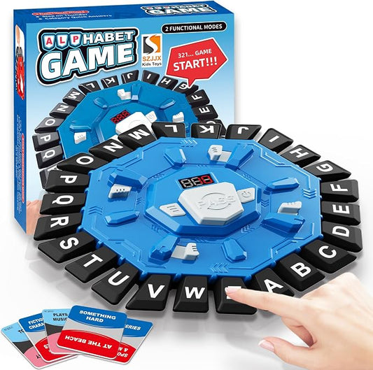 Word Game,Family Board Games with 2 Modes,220 Topics,Fast-Paced Letter Game | Pressing Games for Kids Adults Families,2–8 Players Home,Party,Classroom,Travel,with 220 Topic Categories,24 Letters,35 Cards