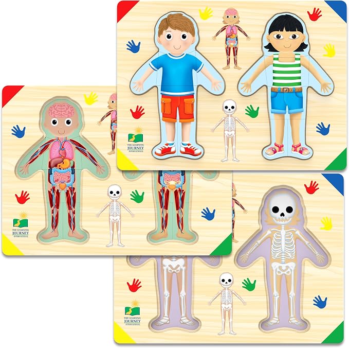 The Learning Journey: Lift & Learn Inside of Me – Human Body Layered 28 piece Jigsaw Puzzles- Montessori School - Learning Educational Toy for Baby - Kids Ages 3 and Up Non-Toxic & BPA Free