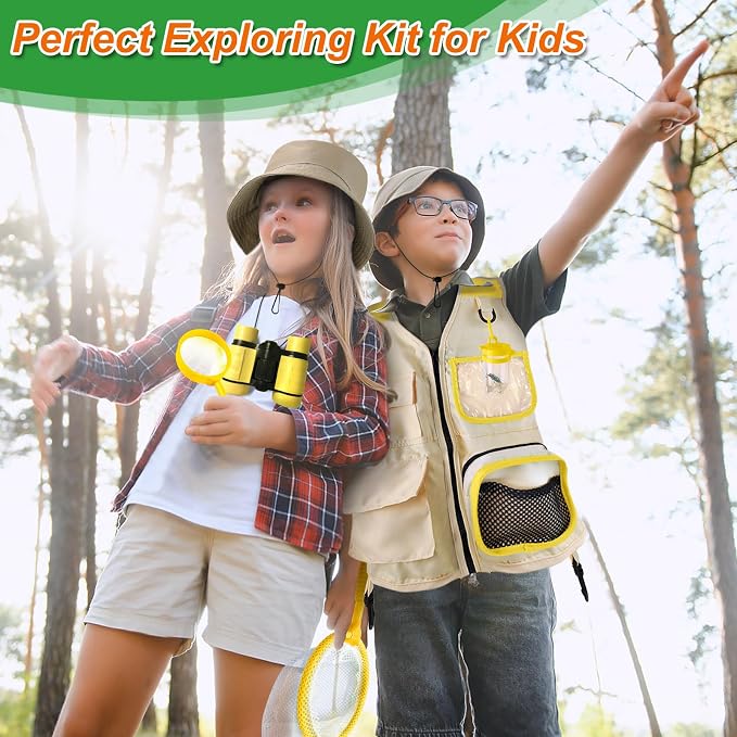 YOPINSAND Kids Explorer Kit & Bug Catcher Kit, Kids Outdoor Exploration Set | Camping Gear with Vest & Hat, Ideal Outdoor Camping Adventure Toys for Ages 3 4 5 6 7 8 Boys Girls