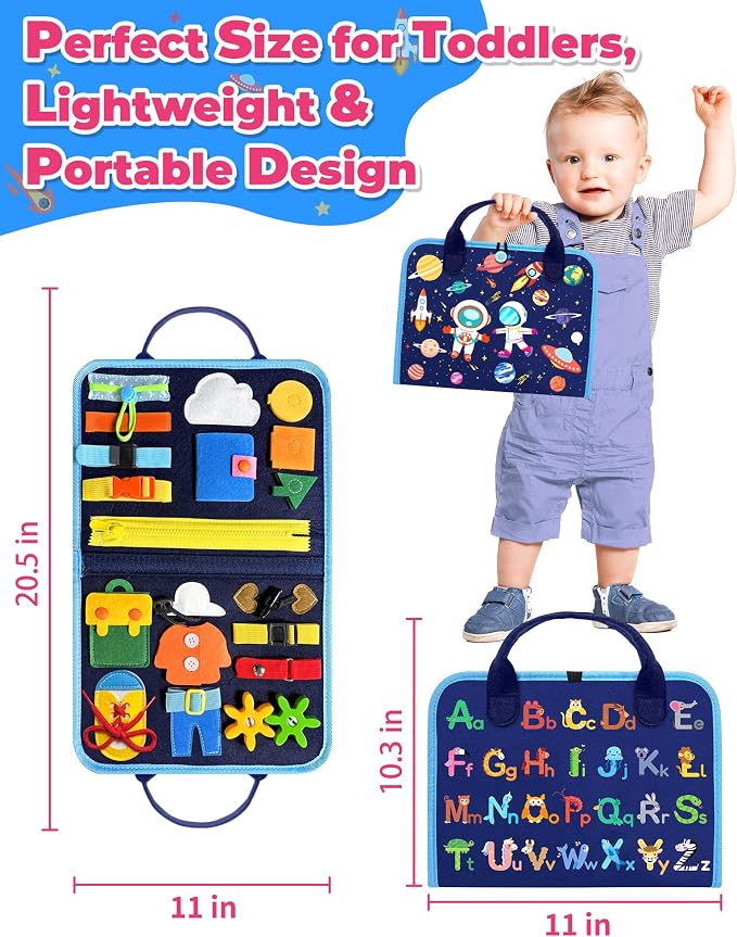 Busy Board Montessori Toys for Toddler Boy Girl Gifts Busy Book | Sensory Toys, Airplane Car Travel Toy, Learning Educational Toys, Activity Book, Toddler Activities, Fine Motor Skills