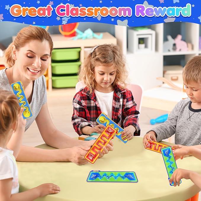 Squishy Sensory Toys for Kids - 3 Pack Fidget Toy Sensory Tube for Autism - Quiet Fidget for Classroom Students - Squeeze Toys Filled with Colorful Goo - Prizes for Kids Classroom