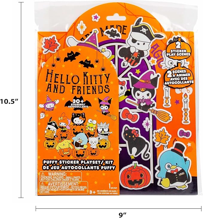 Horizon Group USA Puffy Sticker Playset for Kids, Hello Kitty Halloween