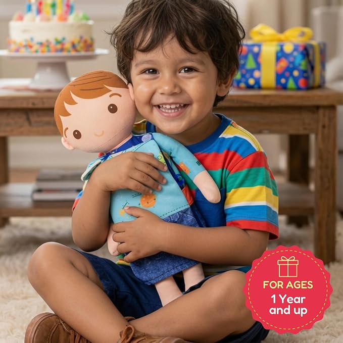 Max the Astronaut – 2-in-1 Soft Activity Doll & Busy Book | Screen-Free Travel Plush Toy with Tethered Pieces for Toddlers and Preschoolers ages 1–4 by Aleni Brands