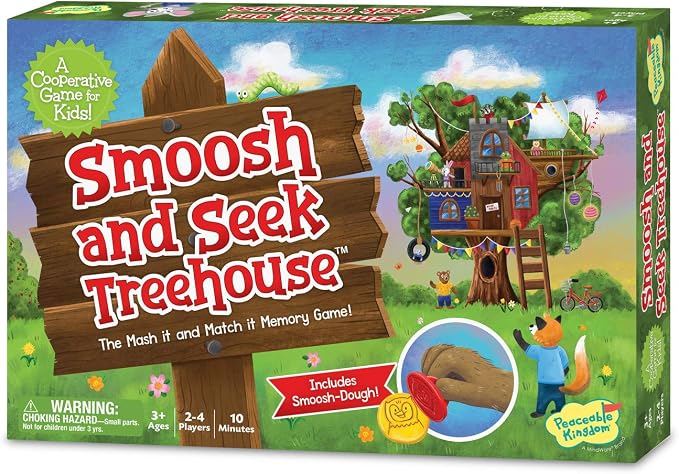 Peaceable Kingdom Smoosh and Seek Treehouse - Cooperative Memory-Matching Game - Use Teamwork to Win! - Perfect for Families with Kids Ages 3 & up