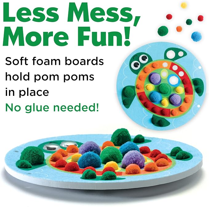 Creativity for Kids Pom Pom Pictures: Animals | Summer Fun | Back to School Crafts for Preschool Learning Activities| Sensory Toys for Toddlers |Toddler Arts and Crafts (Ages 3+)