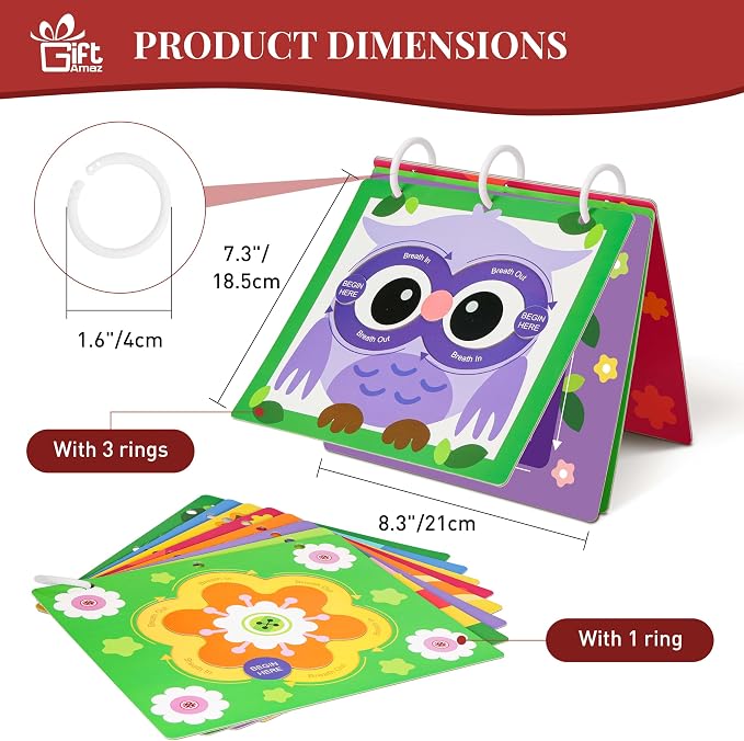 GiftAmaz Mindful Maze Boards, Textured Calming Toys for Kids | Finger Path Breathing Board, Calming Corner Item Social Emotional Learning, Mindful Sensory Cardboard Box for Kid 3+
