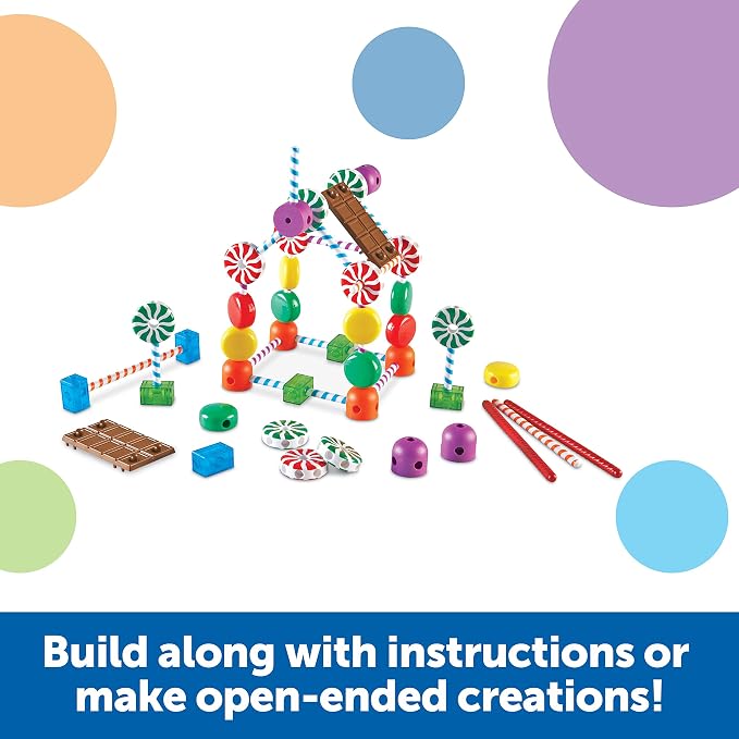Learning Resources Candy Construction Building Set - Creative Building Toys for Kids, Toddler STEM Toys, Kids STEM Activities, Construction Sets, Preschool Engineering Toy