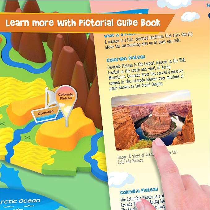 Imagimake Mapology Physical Features of USA, Geography Game for Kid Age 8+ | Educational 3D Jigsaw Puzzle, Learn Mountains, Rivers & Volcanoes, Back to School Gift for Boys & Girls Ages 8-12 Years Old