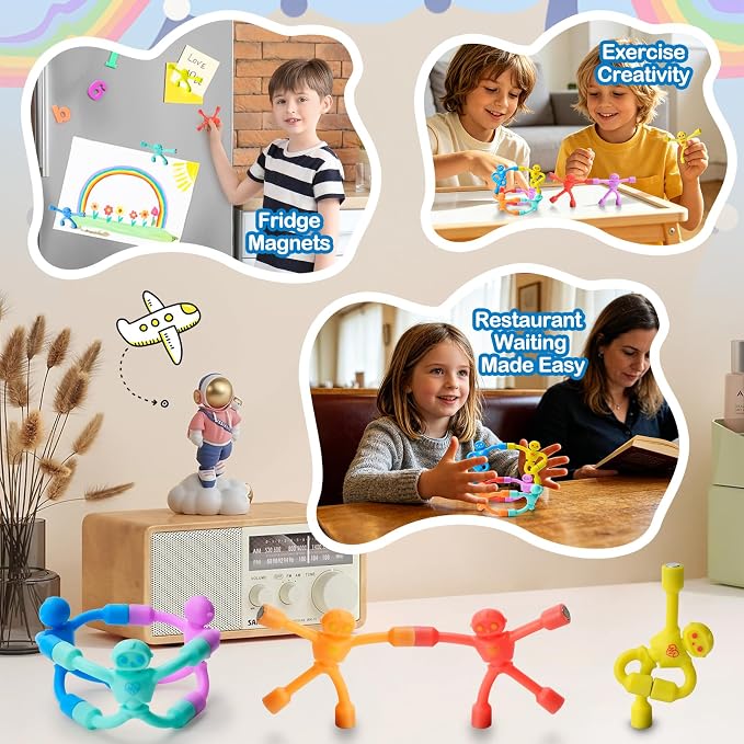 Magnetic Toys Figures, 6pcs, Travel Toys for Toddlers & Kids Gifts | Magnets Toy for Kids,Fridge Magnets Airplane Car Travel Essential,Stocking Stuffers Gifts Toy for 4 5 6 7 8 Year Old