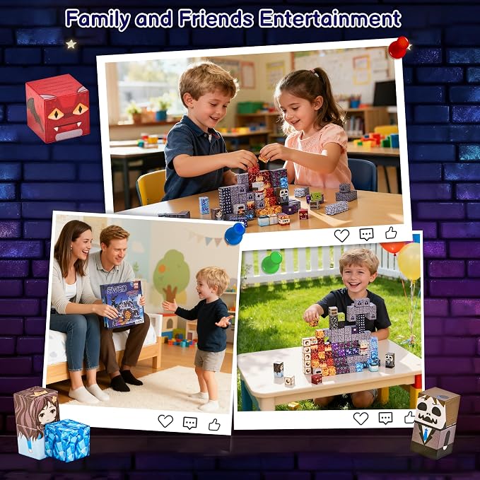 100PCS Magnetic Blocks, Magnetic Building Blocks Cubes Tiles for Kid | STEM Educational Stacking Magnets School Game Toys for Ages 3 4 5 6 7 8 9 10 11 Birthday Party Supplies Gift for Boy and Girl
