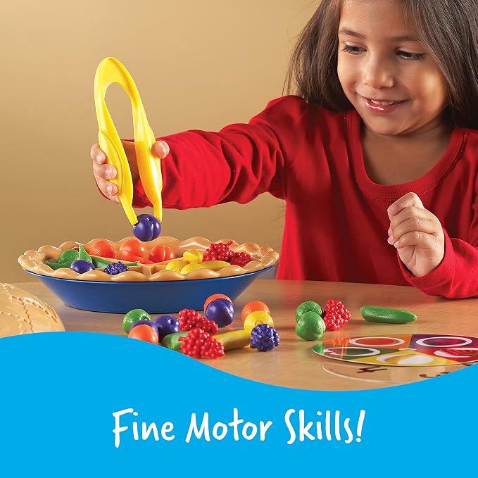 Learning Resources Super Sorting Pie - Sorting and Matching, Fine Motor Skills, Food Toys, Color Recognition, Counting Game, Preschool, Toddler Math Manipulatives, Gifts for Boys and Girls