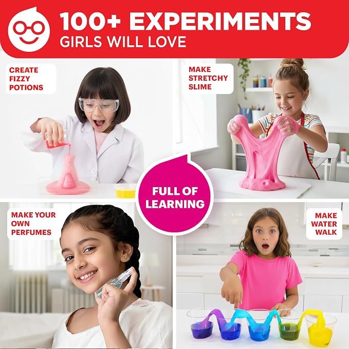 Doctor Jupiter Girls' First Science Experiments Kit for Kids Ages 4+ | Birthday Gift Ideas for Girls 4, 5, 6, 7, 8 Year Olds, Science Kits for Kids Ages 5-7, STEM Educational Toys