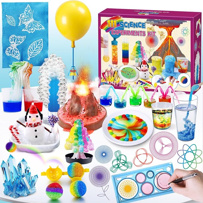 UNGLINGA 111 Experiments Science Kit for Kids, Chemistry Set | S.T.E.M Toys Boys Girls Birthday Gifts, Volcano, Crystal, Physics Lab Educational Learning Project