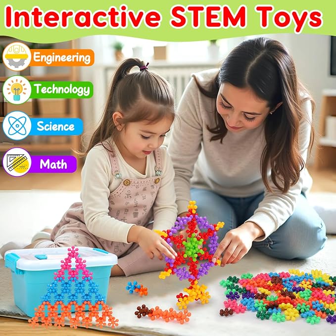 Kids Building STEM Toys for 3 4 5 6+ Year Old Boy Girl Birthday Gifts | 300PCS Educational Interlocking Discs Building Blocks for Kids Ages 3-5 4-8 5-7 Preschool Manipulatives Classroom Must Have