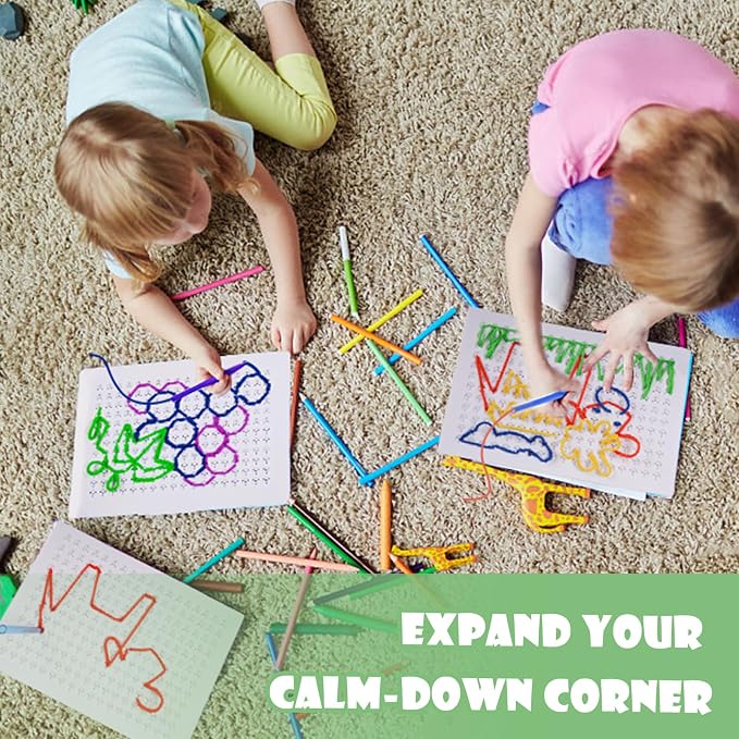 CHEROSIN Fine Motor Threading Boards for Kids - Pencil Grasp Fine Motor Toys Sensory Learning Boards for Preschooler, Calm Down Activity Therapy Toys Gifts for 3 4 5 6 Year Old Kids Boys Girls