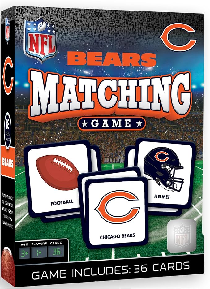 MasterPieces NFL Chicago Bears Matching Game - Fun Family Game for Kids - Officially Licensed NFL Product