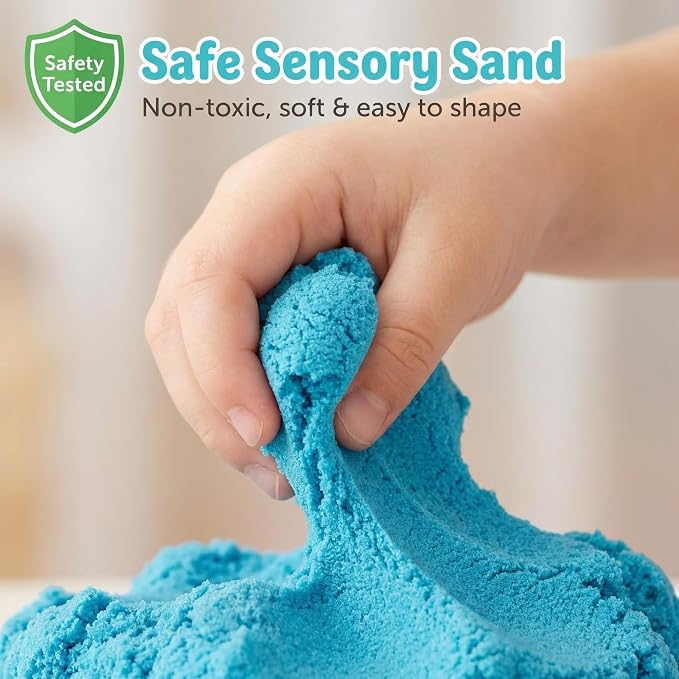 Carolart Cake Sensory Bin, Sand Baking Toys for Kids, Play Cake Sand Kit | Ice cream and dessert sensory play with colorful sensory sand, pretend bakery activity, gift for kids ages 3-8