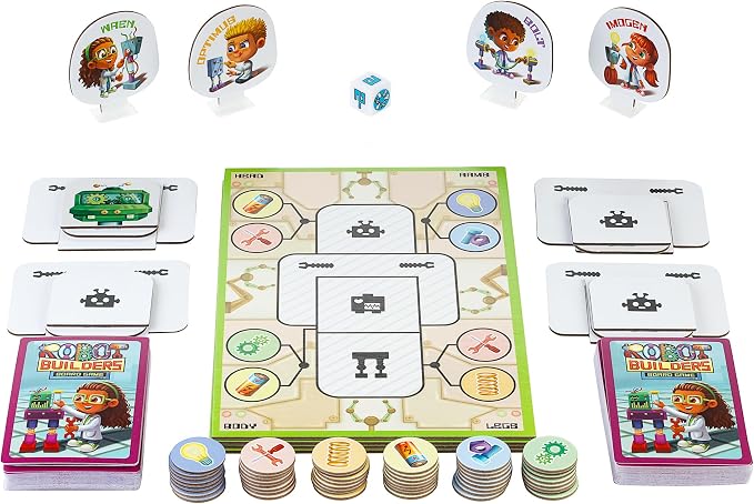 Robot Builders Cooperative Board Game Kids Ages 5+, Stem Fun 2-4 Players | Exciting robot-building competition, kids race to collect their parts and tools. Easy to learn, fun for the whole family.