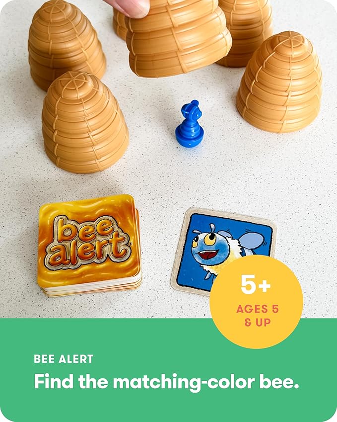 Bee Alert - A Matching Game for Kids That Tests Your Memory and Patience While Learning How to Take Turns - Educational Learning Game - 2 to 5 Players - for Kids Ages 5 & Up