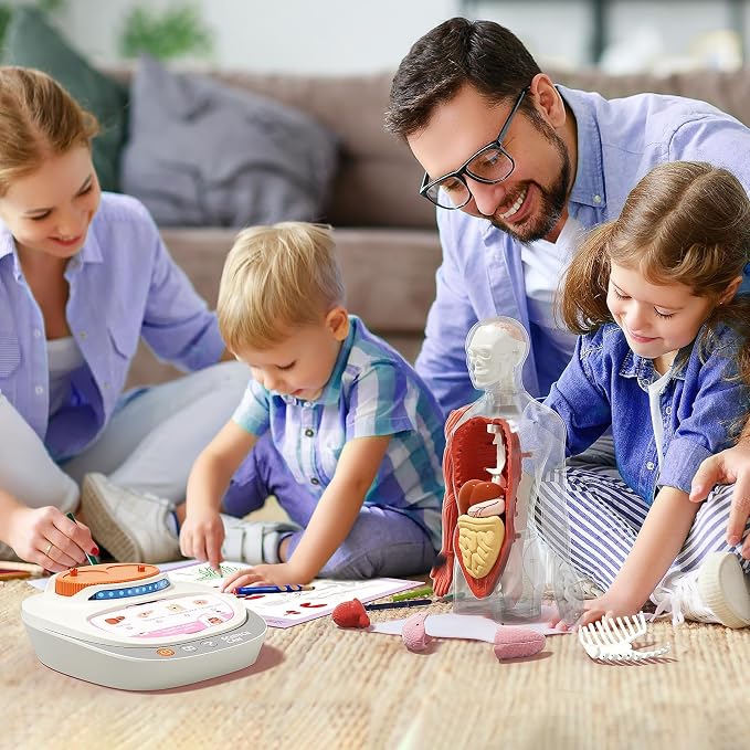 Science Can Human Body Model for Kids, Interactive Anatomy Learning Toys | 11" Human Anatomy Model, Knowledge/Quiz Mode, 15pcs Removable Parts, Learning Booklet, Educational Toy, Gifts for Kids Age 6+
